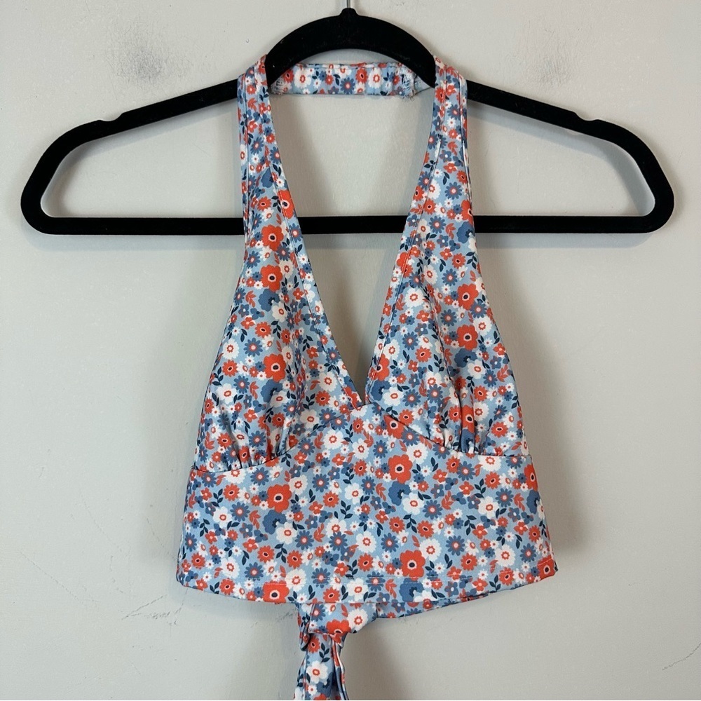 Altar'd State | Colorful Ditsy Floral Tie Back Cropped Halter Top Size XS